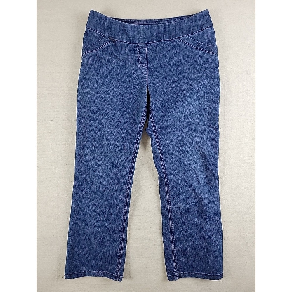 Kim Rogers Petite Jeans Womens 12P Dark Wash Straight Leg Stretch Denim